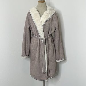 🔹 Pure + Good Hooded Sweater Sherpa Lined Robe